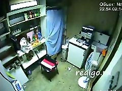 Hidden cam captures this amateur couple fucking in back room
