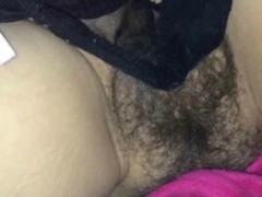 Ejaculating his cum in the sky her hairy pussy